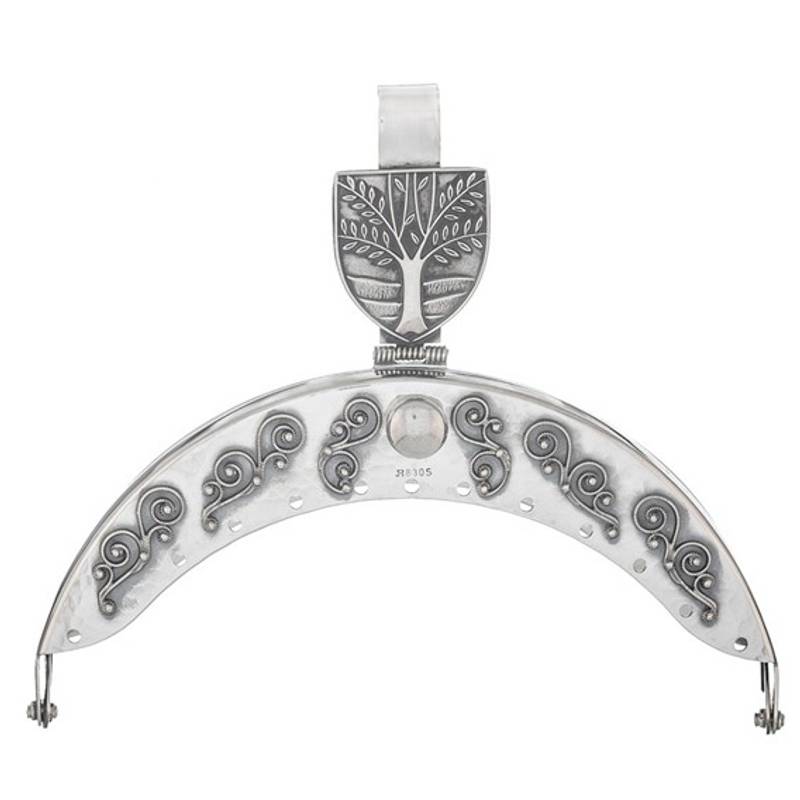 Veskelås, sølv, oksidert