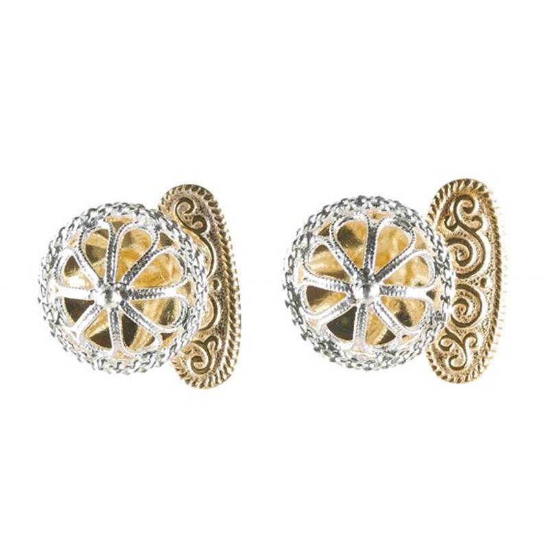 Mansjettknapper hvit/forgylt