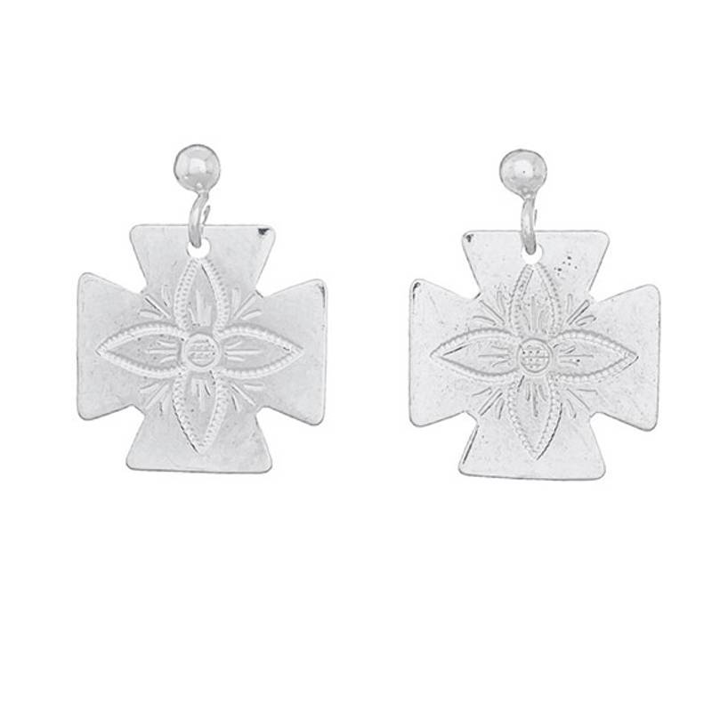 Ørepynt gravert Rogaland, hvit