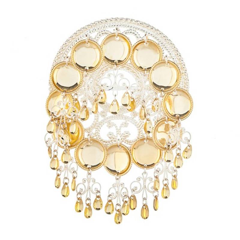 Sølje med 12 heng, hvit/forgylt