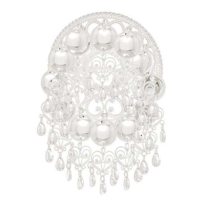 Hovedbilde Sølje med heng, hvit/forgylt