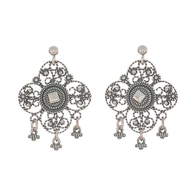 Hovedbilde Ørepynt filigran Telemark oksidert