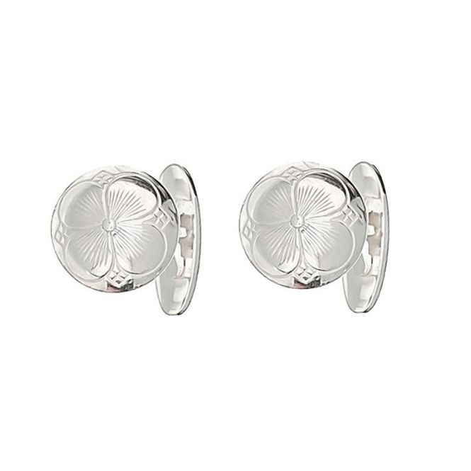 Hovedbilde Mansjettknapper kløver, hvit