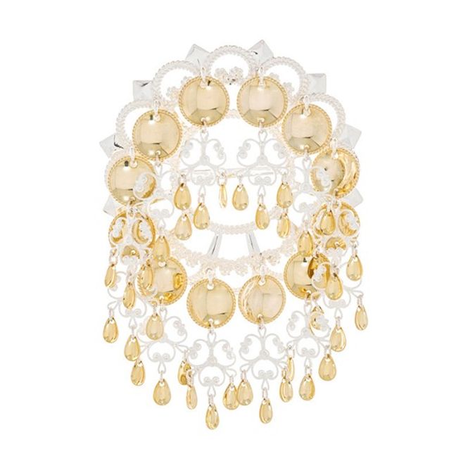 Hovedbilde Sølje med åtte heng, hvit/forgylt