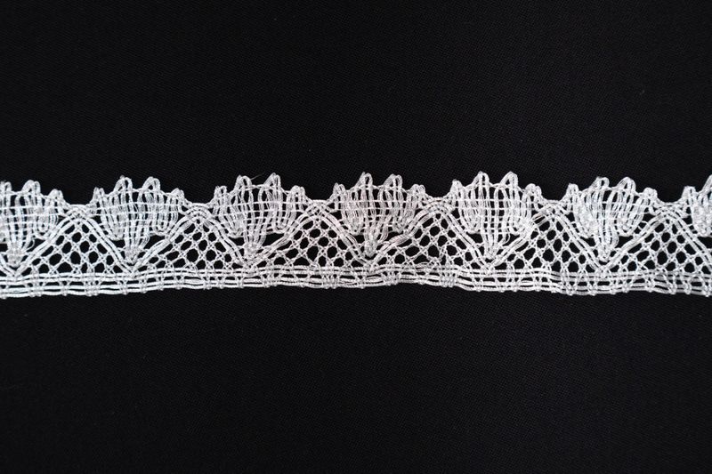 Kniplet blonde 30 mm sølv